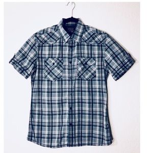 Men’s Multi Gingham button down Short Sleeve Shirt